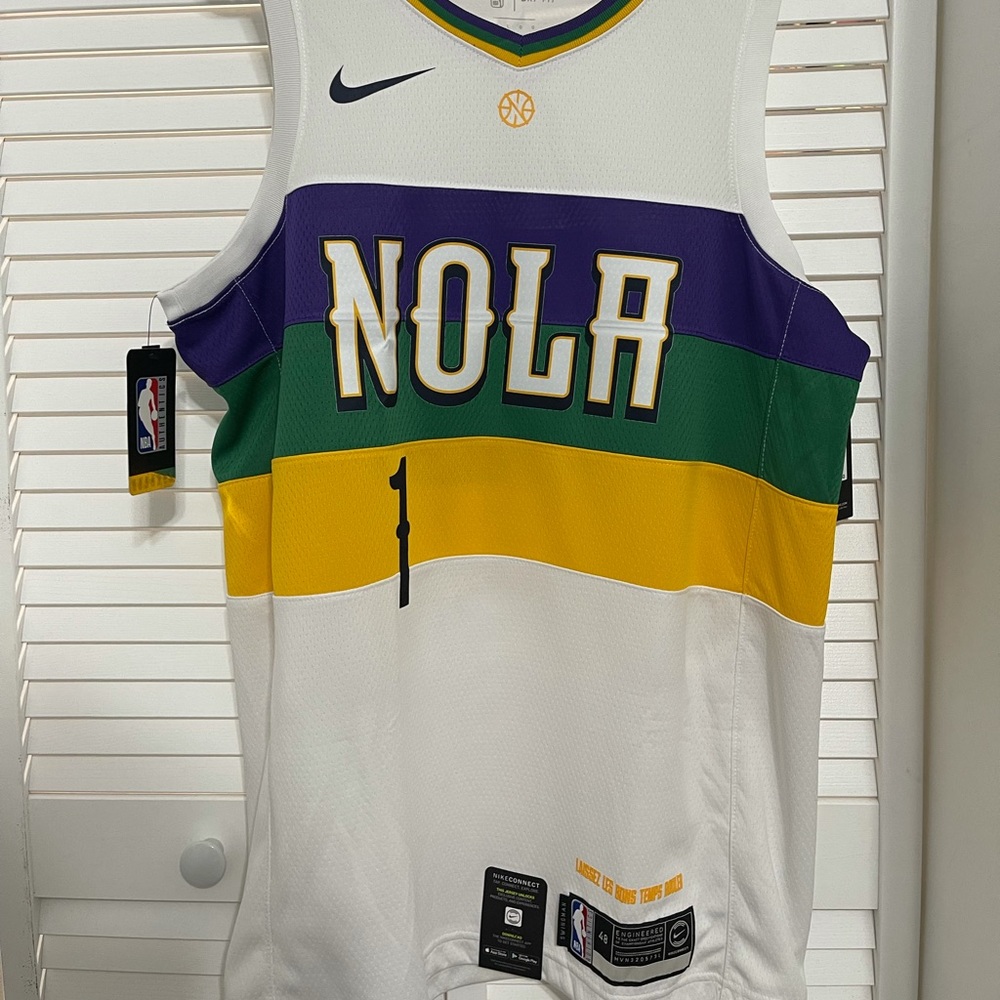 NWT Zion Williamson jersey Nike White Mardi Gras